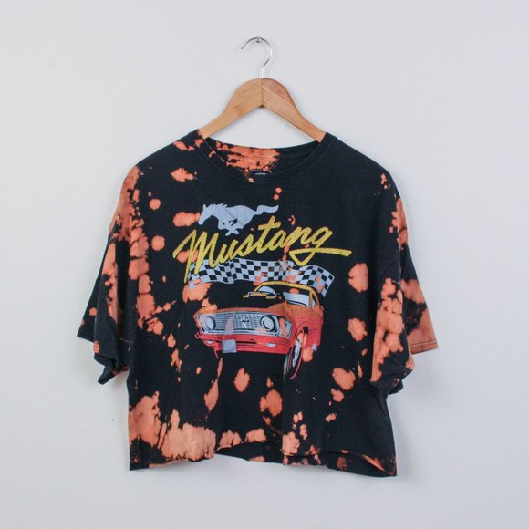 Ford Tops - Ford Mustang Bleached Custom Crop Top